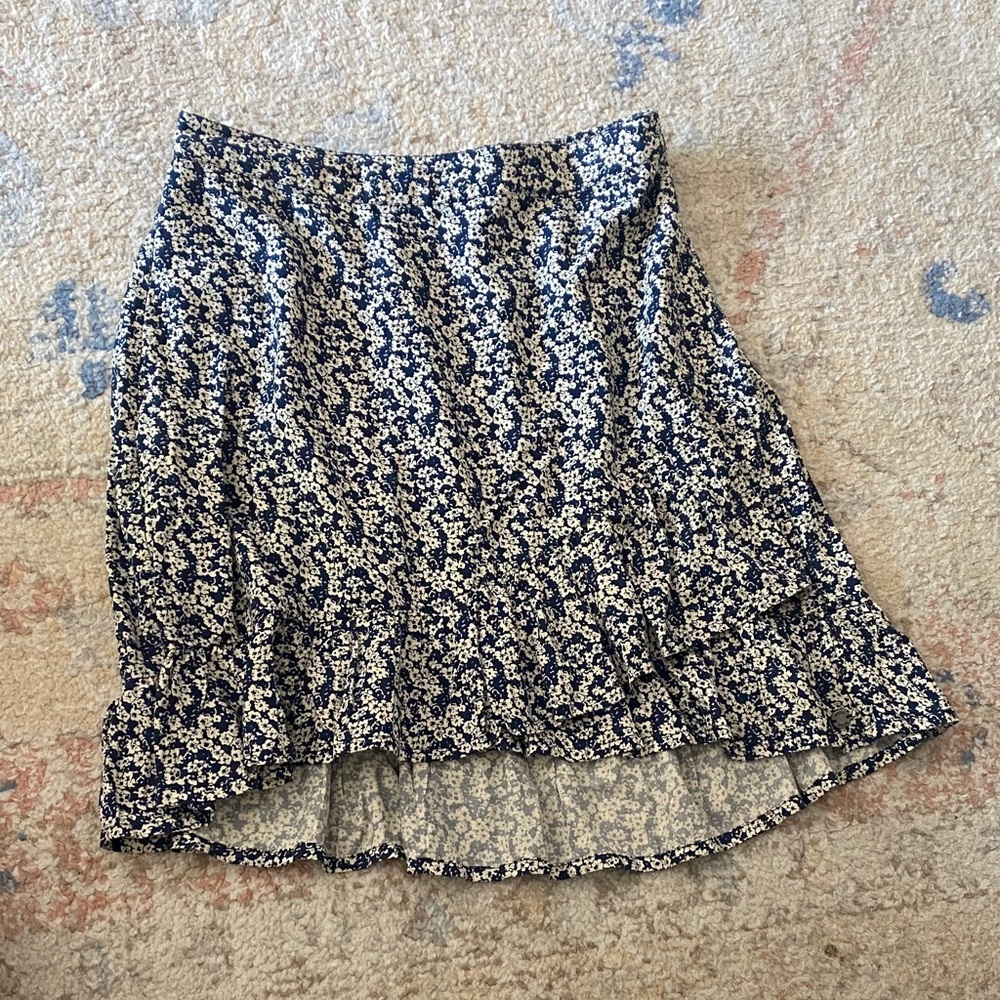 Roxy Floral Blue and White Miniskirt